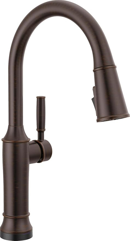 Delta Faucet Renaldi Touchless Kitchen Faucet with Touch Technology, Oil Rubbed Bronze Kitchen Sink Faucet, Delta ProClean Kitchen Faucet, Pull Down Kitchen Faucet, Venetian Bronze 9184TL-RB-DST