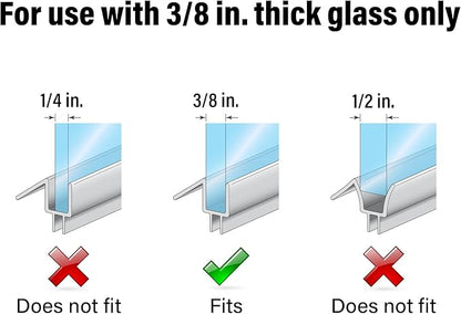 Prime-Line M 6258 Frameless Shower Door Bottom Seal for 3/8 In. Thick Glass Doors – Stop Shower Leaks and Create a Water Barrier, 36 In., Clear Vinyl (Single Pack)
