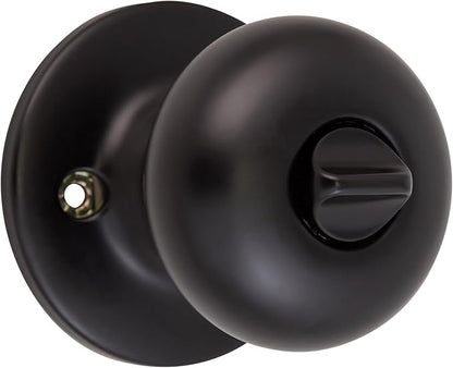Design House 778936 Cambridge 2-Way Adjustable Entry Door Knob for Front Back Garage, Matte Black