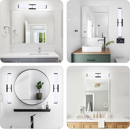 32 Inch LED Bathroom Vanity Light Cool White 5000K Black Modern Matte Bathroom Lighting Fixtures; Equivalent to Incandescent 300W for Over Mirror Vanity Light - ETL Certificated (1 Pack)