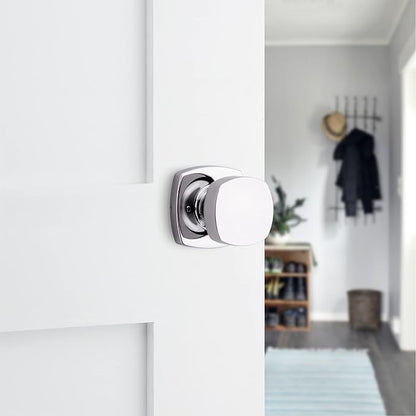 Kwikset Arroyo Knob Interior Passage Door Knob, Handle For Closet and Hallway Doors, Non-Locking Doorknob, Polished Chrome
