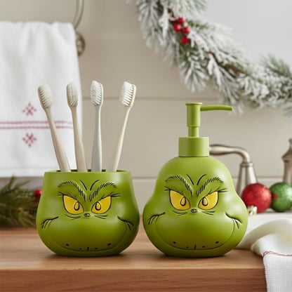 Dr. Seuss The Grinch Holiday Christmas Soap/Lotion/Hand Sanitizer Resin Pump Dispenser, 18.28 Ounces, (Officially Licensed Product) by Franco Collectibles
