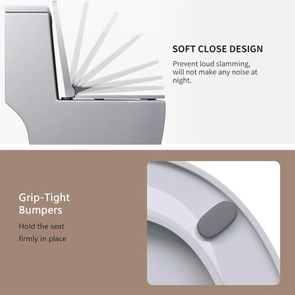 Heated Toilet Seat Elongated, Constant Temperature Seat Warmer | Elongated (17.72x14.37") | Heavy-Duty PP Material | Soft Close & Quiet | Safe Constant Heating Only (No Bidet/Temp Adjust)