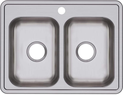 Elkay Dayton D225191 Equal Double Bowl Drop-in Stainless Steel Sink 25 x 19 x 6.25"