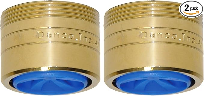 Danco 10478 1.5 GPM Dual Thread Water-Saving Aerator, Polished Brass (Pack of 2)
