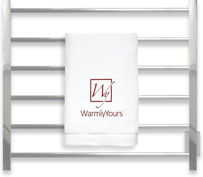 WarmlyYours Tahoe Heated Towel Rack, 6 Bars, Polished Stainless Steel | Hardwired 120V heated towel rack for spa-like bathroom comfort, 427 BTU/hr, energy-efficient towel drying