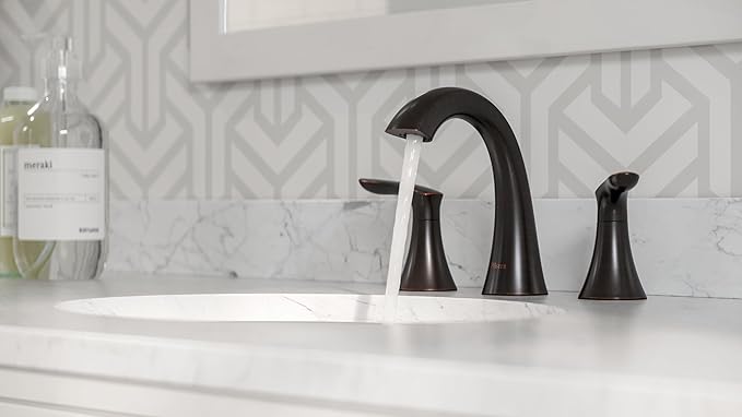 Pfister Weller Bathroom Sink Faucet, 8-Inch Widespread, 2-Handle, 3-Hole, Tuscan Bronze Finish, LG49WR0Y