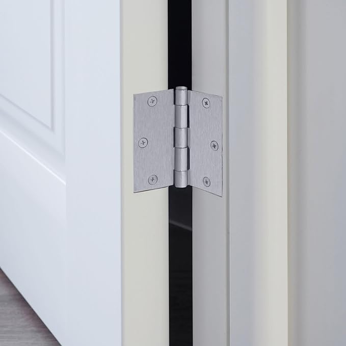 Design House 6-Pack Brushed Chrome Interior Door Hinges – 3.5-inch x 3.5-inch – Square Corner Radius Steel Door Hinge – Fits Standard Doors – Design House 185926