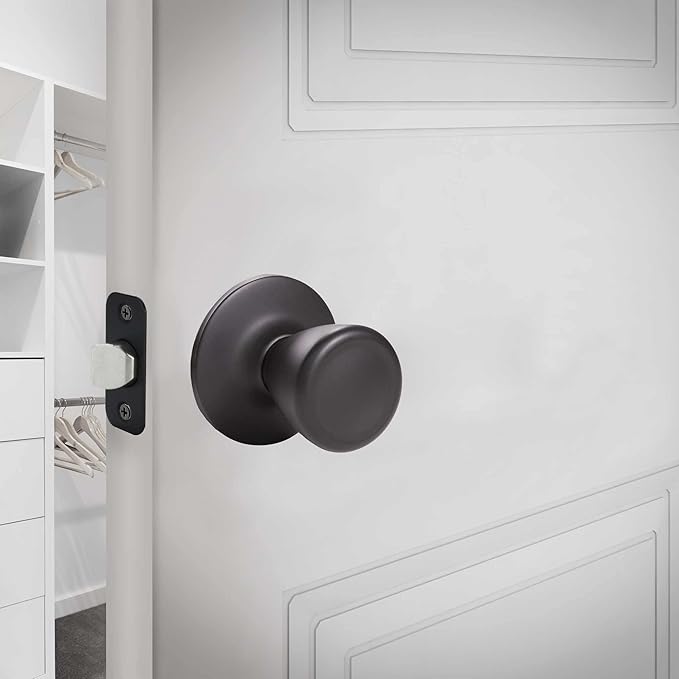 Design House 779256 Tulip Passage Hall and Closet Door Knob Matte Black