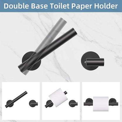 10 Pieces Matte Black Bathroom Hardware Accessories Towel Bar Set Black Towle Racks for Bathroom Wall Mounted Stainless Steel Toilet Paper Holder Towel Holder Kit