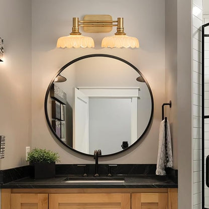 Vintage White 2 Light Bathroom Wall Sconces Vanity Lights for Kitchen Dining Room Bedroom Hallway