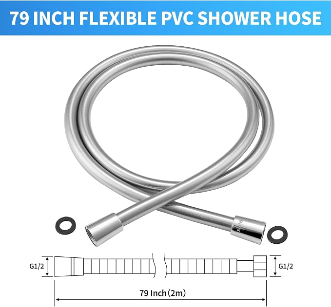 Extra Long Replacement Shower Hose Extension Handheld Shower Head Hose 70 Inches Flexible and Durable with Brass Insert and Nut