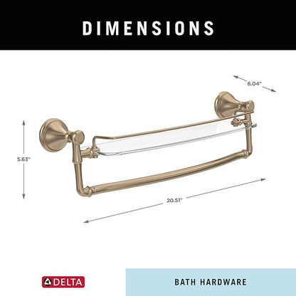 DELTA 79710-CZ, 18" Glass Shelf with Bar, Champagne Bronze