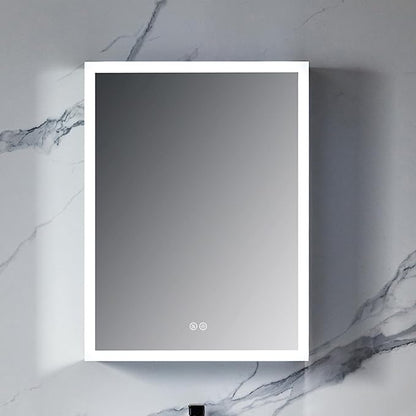 Blossom LED Lighted Mirror Medicine Cabinet, 24x32, Right Hinge, Wall Mounted Recessed or Surface Bathroom LED Medicine Cabinet with Mirror, Makeup Mirror with Lights, Defogger, Adjustable Brightness