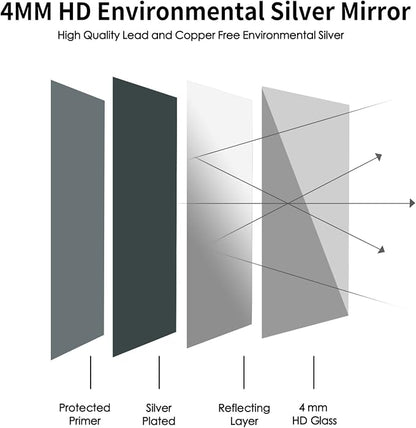 Movo Mirror Medicine Cabinet 20 Inch x 28 Inch Gold Metal Framed Bathroom Medicine Cabinet with Mirror Rectangle Recess or Surface Mount Installation