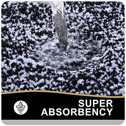 OLANLY Bathroom Runner Rugs 59x20, Extra Long Bath Mats for Bathroom, Black