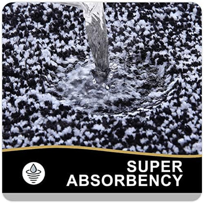 OLANLY Bathroom Runner Rugs 59x20, Extra Long Bath Mats for Bathroom, Black