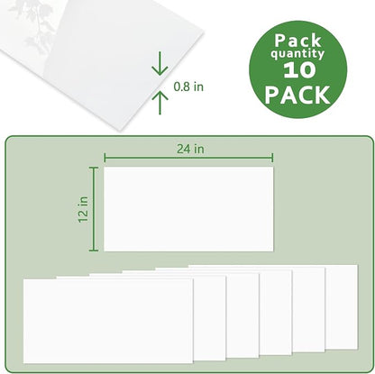 10-Sheet Subway Peel and Stick Backsplash, 12" x 24" Glossy Pure White Acrylic Self Adhesive Waterproof Wall Stickers, Stick on Tiles for Kitchen Bathroom Shower