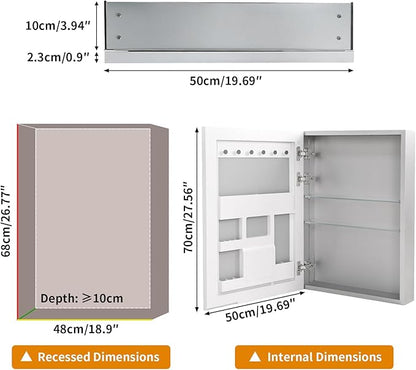 LUVODI Bathroom Cabinet with Mirror: Wall Vanity Cabinets Medicine Storage Shelves