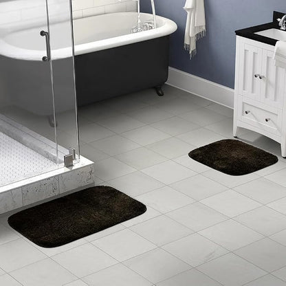 Garland Rug Traditional Nylon Washable Chocolate 2 Bath Rugs (17" X 24", 21" X 34") - Soft, Absorbent, And Stylish for Your Bathroom