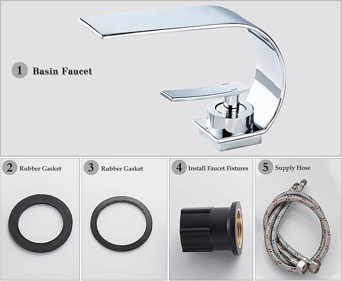 becola Chrome Bathroom Sink Faucet, Low Arc Modern Bathroom Faucet, Brass Single Hole Vanity Sink Faucet, Touch On Single Handle Basin Faucet Tap with 3/8” Hot and Cold Water Supply - Chrome