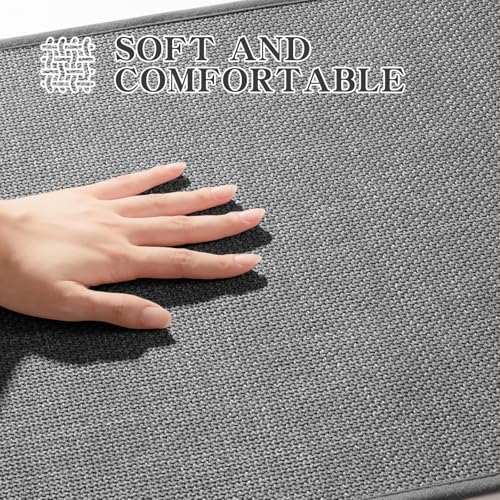 chakme Bathroom Rugs Mat 59x25, Ultra Thin Non Slip Bath Mat Large Quick Dry Absorbent Bath Mat for Bathroom Floor, (Dark Grey, 59"x25")