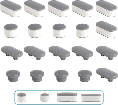 Hibbent 10 Pieces Toilet Seat Bumpers, Universal Buffer Toilet Lid Rubber Bumpers Each One with 2 Thickness TPE Pads(2 Heights) Strong Adhesive Bidet Bumpers Used for Home, Hotel, Hospital