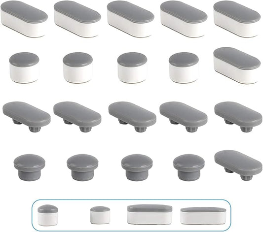 Hibbent 10 Pieces Toilet Seat Bumpers, Universal Buffer Toilet Lid Rubber Bumpers Each One with 2 Thickness TPE Pads(2 Heights) Strong Adhesive Bidet Bumpers Used for Home, Hotel, Hospital