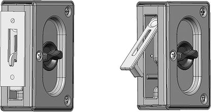 Prime-Line N 7368 Pocket Door Privacy Lock with Pull - Replace Old or Damaged Pocket Door Locks Quickly and Easily – Classic Bronze, 3-3/4” (Single Pack)