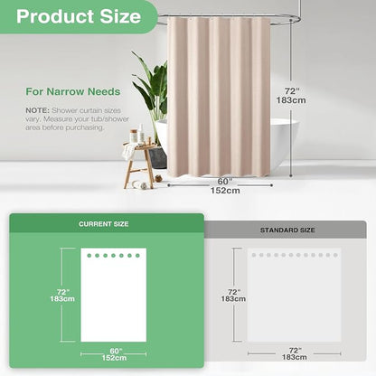 Stall Waffle Shower Curtain 256 GSM Heavy Fabric 60x72 Blush Pink | 60 Inch Wide, Thick Cloth, Weighted Hem, Water Repellent, Hotel Luxury Polyester Shower Curtain Set for Bathroom 10 Hooks