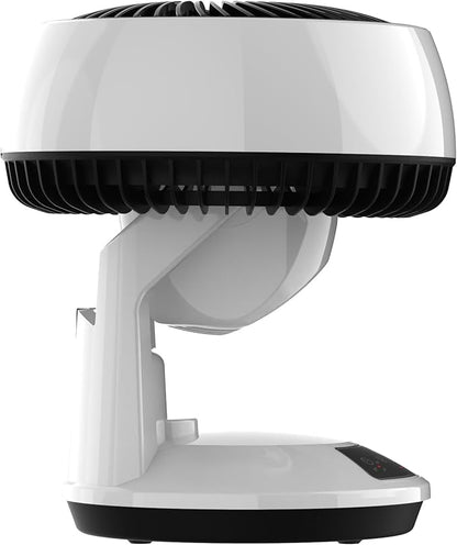 Lasko Whirlwind Orbital Motion Air Circulator Table Fan, 3 Speeds, Timer, Dark Mode, Remote Control for Small and Medium Sized Rooms, White, A12557