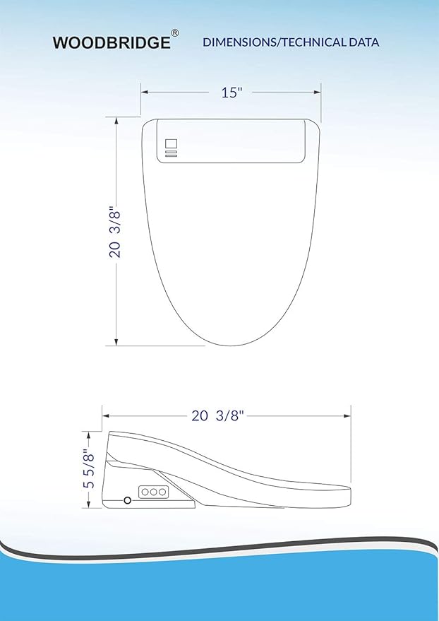 WOODBRIDGE BID-01 Smart Toilet Seat, White