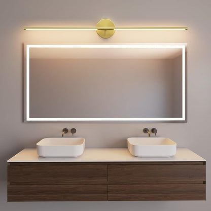 40In Modern Gold Bathroom Sconce Vanity Light Over Mirror Hardwired 3000K Bathroom Light Fixture 360° Rotatable for Bedroom Living Room