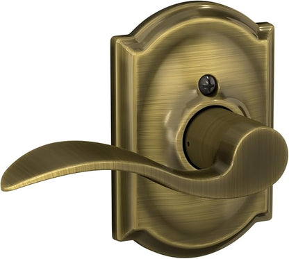 SCHLAGE Accent Lever with Camelot Trim Hall and Closet Lock in Antique Brass - F10 ACC 609 CAM