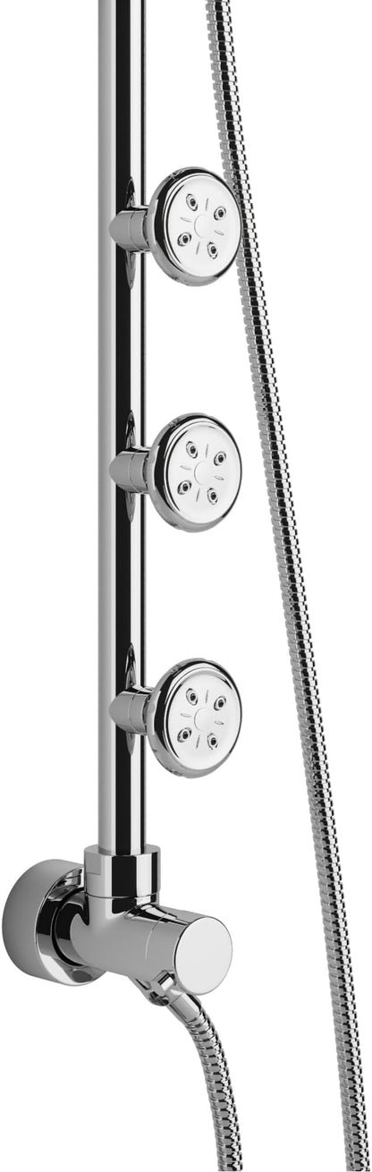 Lanikai Rain Shower Head with Handheld Spray Combo - 1028-CH, Polished Chrome - 8" Rain Showerhead with Handheld Sprayer, 3 Spray Jets, 5-Function Rainfall Shower Head with Hose, 2.5 GPM
