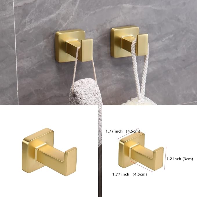 5 Piece Bathroom Hardware Accessories Set Brushed Gold,24 Inch Towel Bar Set,Towel Rack Set,Bathroom Towel Holder Set