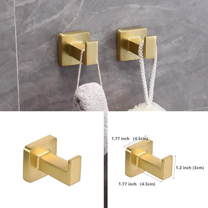 5 Piece Bathroom Hardware Accessories Set Brushed Gold,24 Inch Towel Bar Set,Towel Rack Set,Bathroom Towel Holder Set