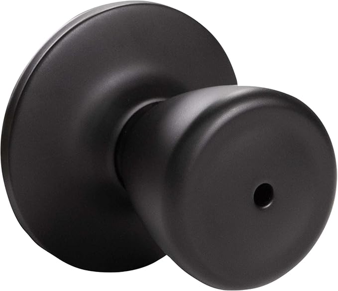 Design House 779264 Tulip Privacy Bed and Bath Door Knob Matte Black