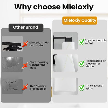 5-Light Square Bathroom Light Fixture, Black Modern Vanity Light with White Marble Glass Shade, for Bathroom Mirror, Living Room, Bedroom, Hallway, E26 Base