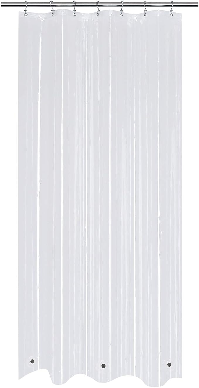 36x72 Stall Size Shower Curtain Liner Clear | 3 Bottom Magnets,7 Rustproof Grommets,Water Proof Heavy Duty PEVA,36W x 72H for Small Bathroom or Shower Stall