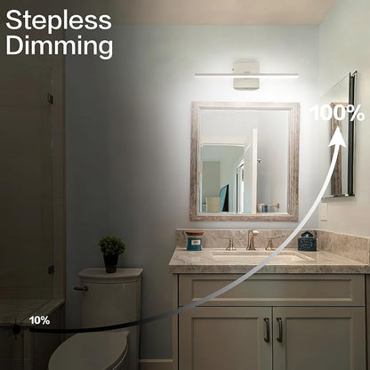 18 Inch Vanity Lights for Bathroom Brushed Nickel Over Cabinet Arm Extra Wide LED Bar 5CCT 2900K 6000K ETL IP44