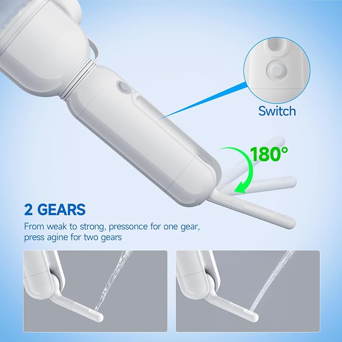 Morfone Portable Bidet for Travel, High Pressure Electric Handheld Sprayer | 350ML with Dual Spray Modes, USB-C Rechargeable Waterproof Travel Bidet for Women, Men, Postpartum, Personal Hygiene(White)