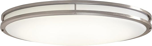 Designers Fountain Flush Mount Ceiling Light, 24 Inch Oval LED Lighting Fixture Kitchen, Bedroom, Bathroom, and Hallway, Dimmable, 2800 Lumens, 3000K/4000K/5000K, Brushed Nickel, EV1424C3C-35