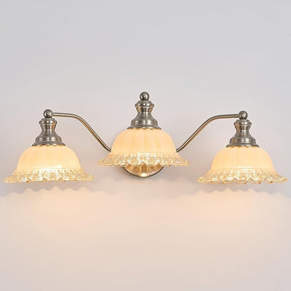 Brushed Nickel Bathroom Vanity Light White 3 Light