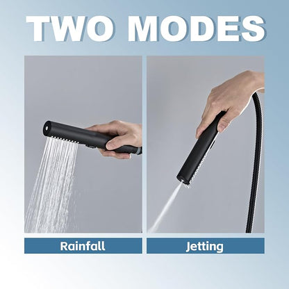 Handheld Shower Head，High Pressure Shower Head,Water Saving Detachable Shower Wand with Solid Brass Body and 5 ft Flexible Hose, Easy to Clean and Durable (Cylinder Head with Filter)