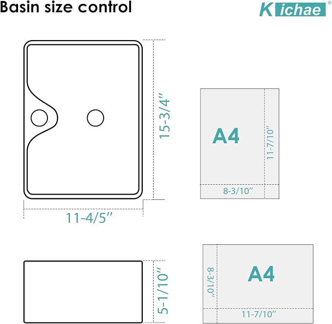 16"x12" Rectangle Bathroom Vessel Sink with Faucet Combo Porcelain Ceramic White Vanity Sink Above Counter Modern Sink with Faucet Hole for Lavatory, Hotel Art Basin, Home Washing Basin