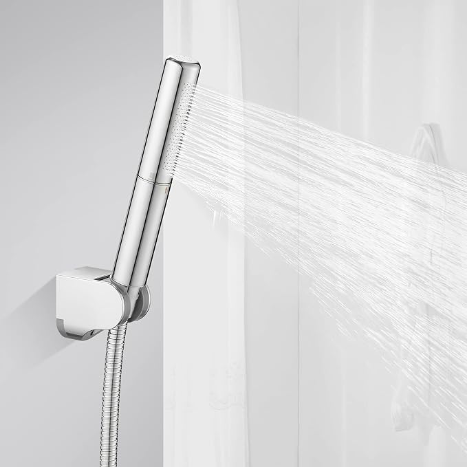 Handheld Shower Head Sprayer Shower Wand Hand Shower Showerhead Chrome | Polished Chrome High Pressure Showerhead, Hand Held, Brass Shower Head, Wall Mounted, 60 In Stainless Steel Shower Hose