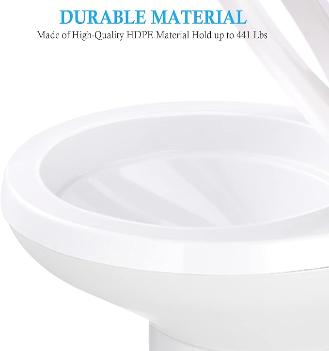 Yescom 3 Packs RV Camper Gravity Flush Toilets Elongated 20" High Profile | Foot Pedal for Motorhome Caravan Travel Trailer HDPE Portable Restroom Toilet Fits for Marine