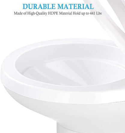Yescom 3 Packs RV Camper Gravity Flush Toilets Elongated 20" High Profile | Foot Pedal for Motorhome Caravan Travel Trailer HDPE Portable Restroom Toilet Fits for Marine