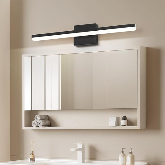 Bathroom Vanity Light Fixtures Over Mirror 24 inch Long Black Modern 18W LED Wall Sconce Lights for Mirror Bar Lighting Indoor 5500K ETL Certificated